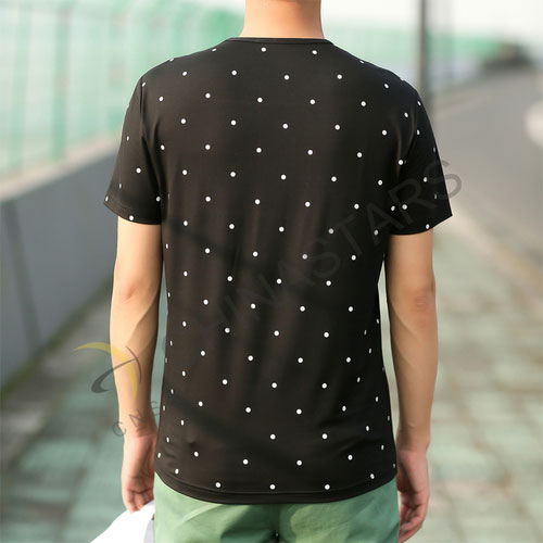 T-shirt réfléchissant à motif à pois